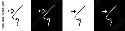 Foto Rhinoplasty black and white icon design concept