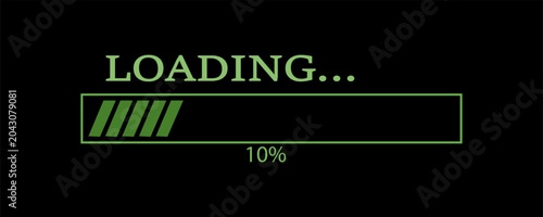 Fotografia Vector illustration of a green loading bar isolated on a black background for websites and graphic resources