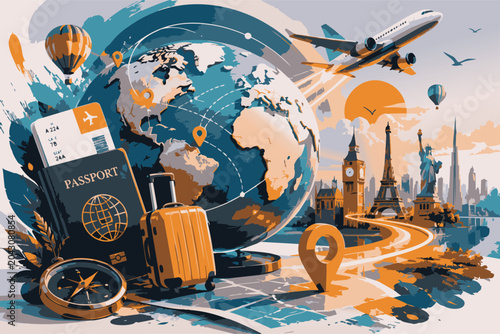 Vector image related to travel.