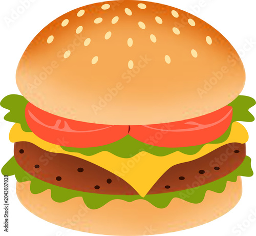 Classic Cheeseburger Illustration1