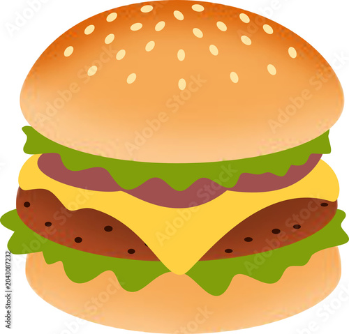 Deluxe Cheeseburger Illustration