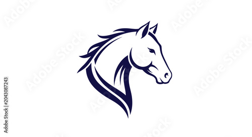 Canvastavla Horse Head Silhouette Profile View.