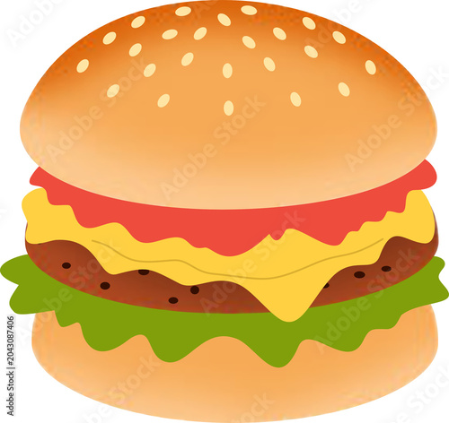 Tomato Cheeseburger Illustration