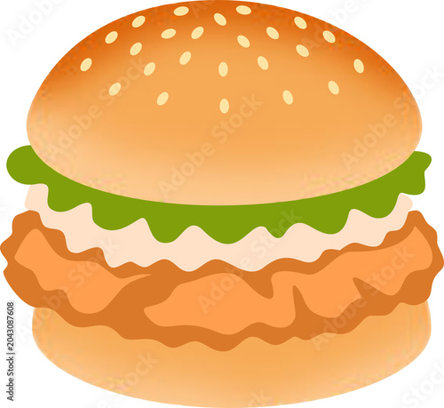 Fried Chicken Sandwich Illustration