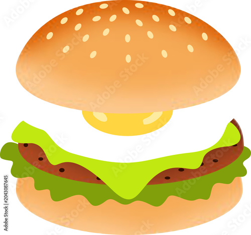 Fried Egg Burger Illustration