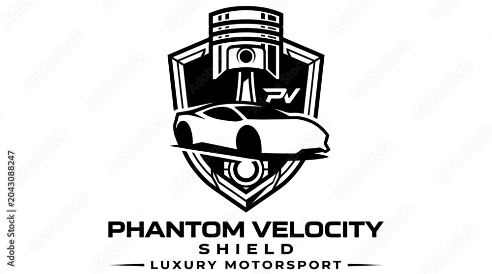 Naklejka premium Phantom Velocity Luxury Motorsport Logo.