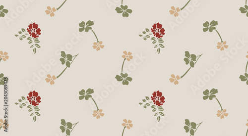 Konstfotografi Dainty blossom seamless pattern gentle floral print design.
