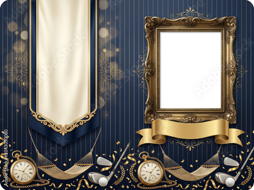 Retirement party invitation stylish layout PNG Frame 