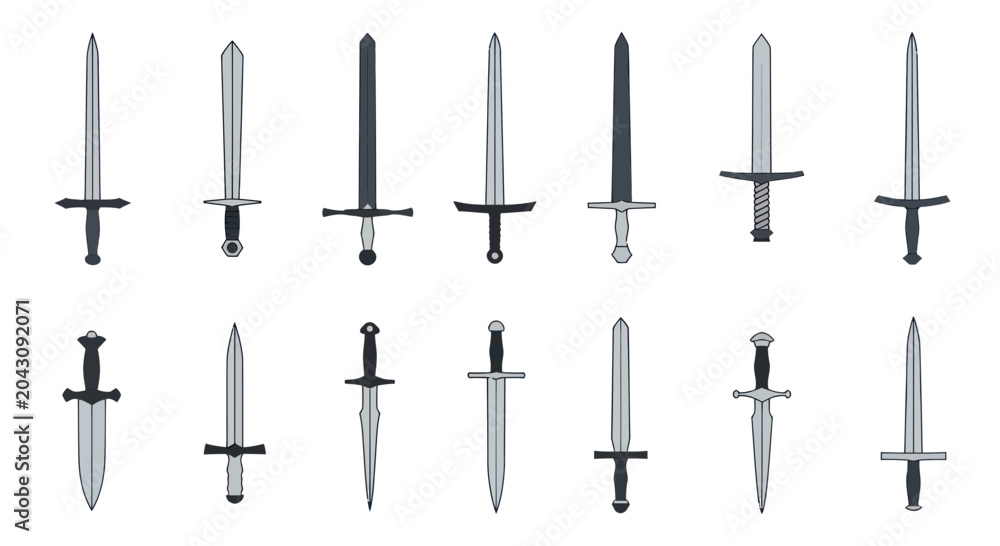 Εκτύπωση καμβά Collection of various medieval swords.