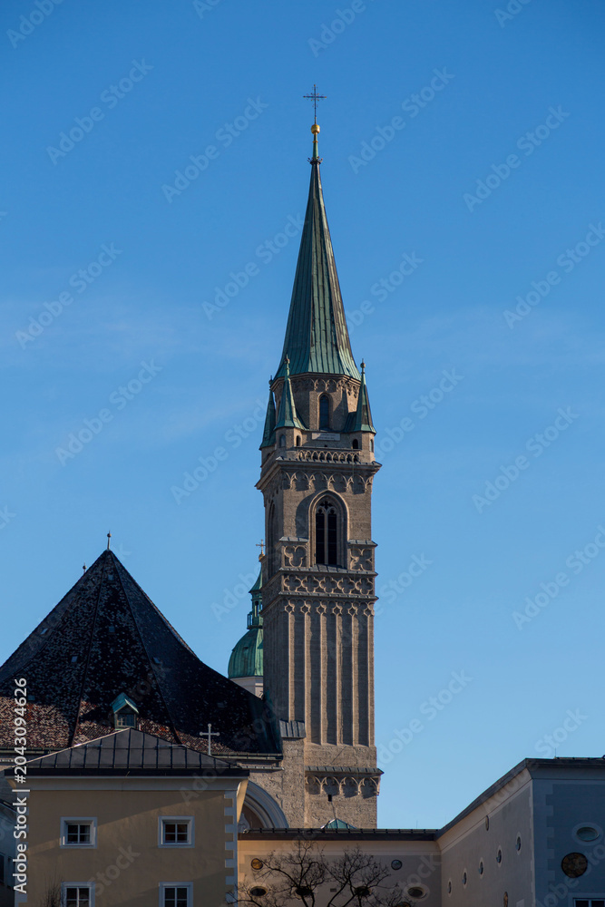 Obraz premium The Franciscan Church, Franziskanerkirche is one of the oldest churches in Salzburg, Austria