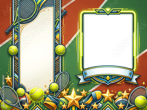 Tennis template picture frame PNG 
