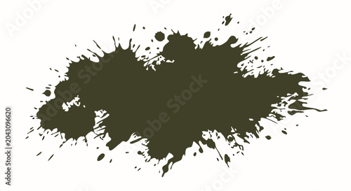 Fotografía Dark khaki blot with rough splatter edges