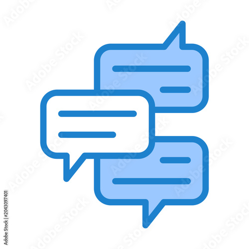 Cuadro en lienzo Chatting Icon - Duotone Blue Color
