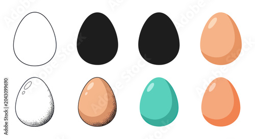 Colorful eggs in different shades.
