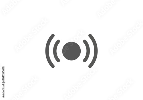 Wireless signal icon with broadcast waves for connectivity