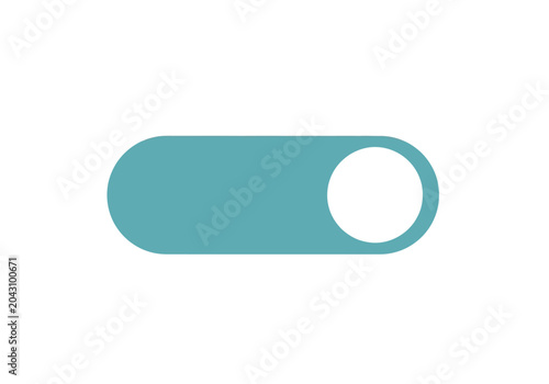 Teal slider switch button in the on position