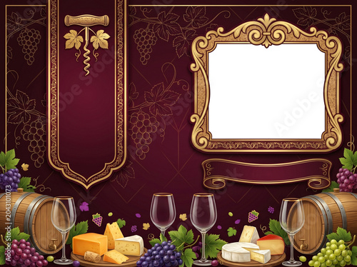 For wine tasting template stylish layout PNG Frame Template 