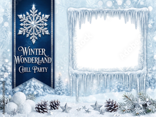Winters coming stylish banner layout frame PNG template 