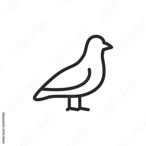 Tableau sur toile Pigeon, linear style icon