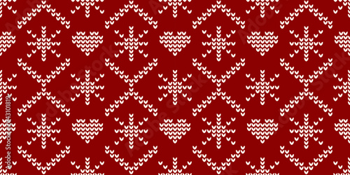 Decorate red ugly pattern cover nordic sweater christmas bg. Vector with checkered vintage design for festive. Background merry heart decorative snowman xmas ornament herringbone.