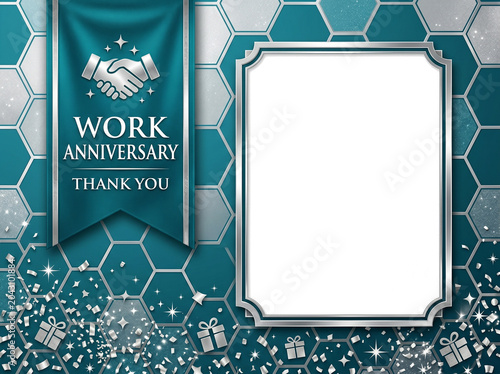 Work anniversary stylish layout PNG template 