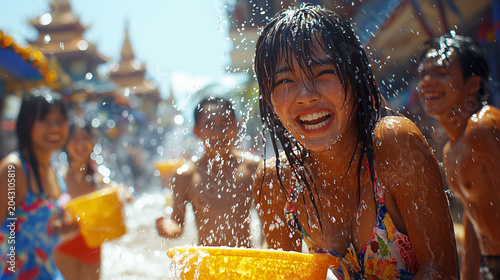 Celebrating Songkran in Thailand with joyful water fights and laughter