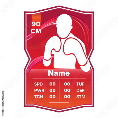 Customized Boxing Fighter Card with Editable text. Boxing Fighting night card vector illustration. You can edit it according to your Stats.