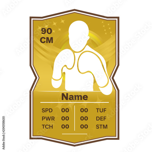 Customized Boxing Fighter Card with Editable text. Boxing Fighting night card vector illustration. You can edit it according to your Stats.
