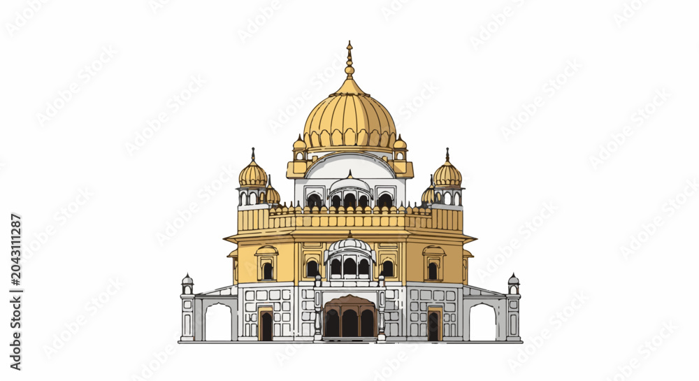 Obraz premium Ornate golden domed building with white marble detailing