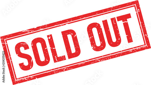Tablou pe pânză Red grunge rubber stamp impression conveying SOLD OUT message for retail busines