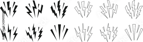 Canvastavla Comic action burst collection with hand drawn speed lines and dynamic explosion accents