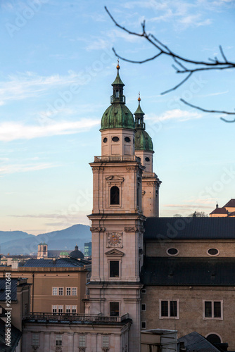 The Salzburg Cathedral or Dom zu Salzburg in the old town Salzburg, Austria