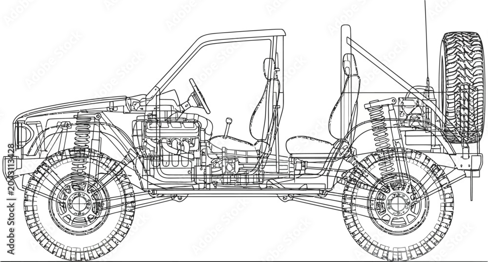 Obraz premium Close up of a car tire sketch for coloring book design