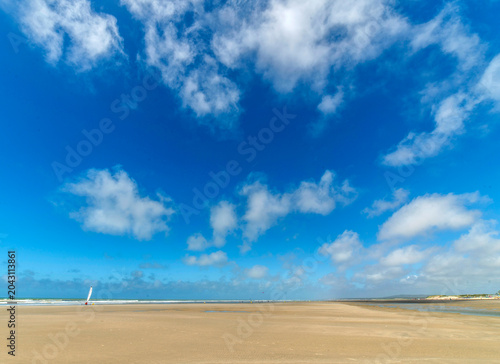Char à voile sur la plage du Touquet-Paris-Plage, Pas-de-Calais, France
