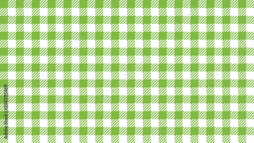 Cuadro en lienzo 黄緑色のギンガムチェック柄背景　16:9