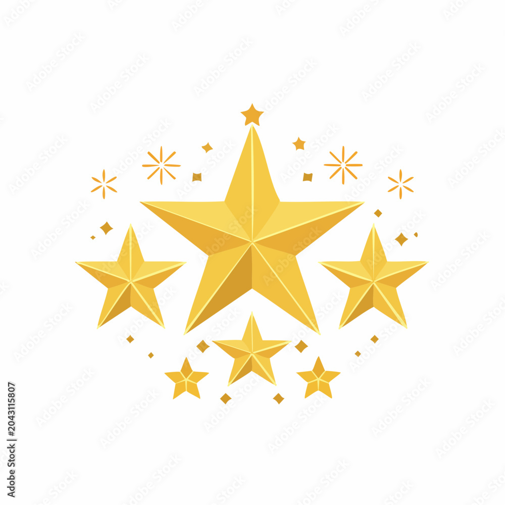 Obraz premium Golden Stars Rating and Success Concept