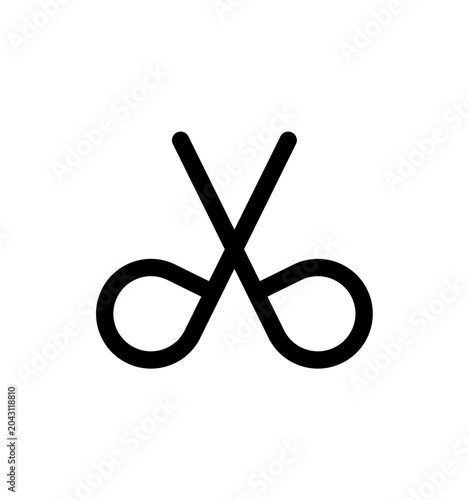 Scissors cutting icon, scissors cutting dash mark icon, simple design animation on transparent background.