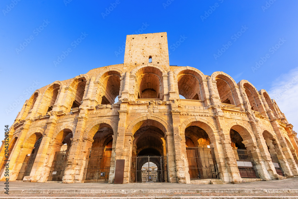 Fototapeta premium Provence, France. Roman amphitheatre in the Old Town of Arles.