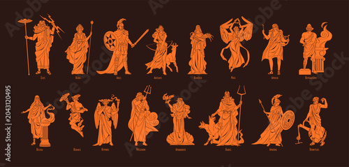 Foto Set of Greek Gods and Goddesses