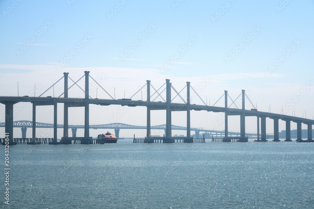 Fototapeta premium Amizade Bridge in Macau, China. It connects Macau and Taipa.