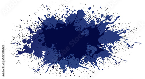 Tableau sur toile Indigo blue blot with dissolving edges