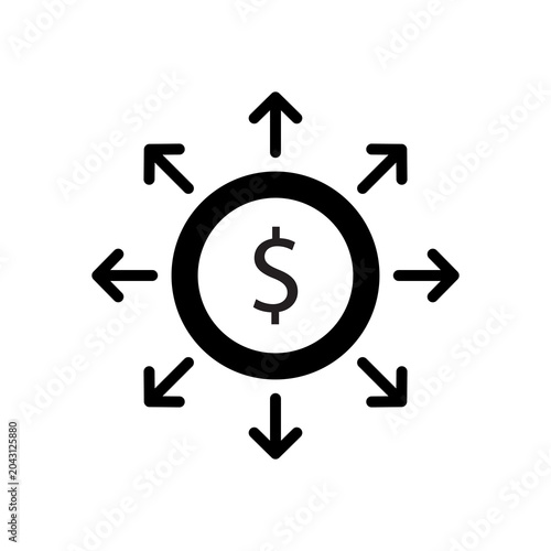Slika na platnu dividend payout financial and business glyph style icon flat color vector illust