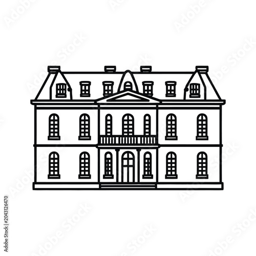 Large house with many windows and a balcony