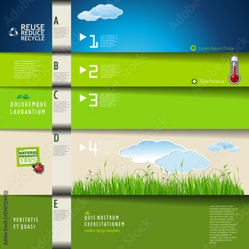 Konstfotografi Modern Ecological Infographic with Horizontal Bars and Thermometer Gauge