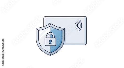 Secure payment, shield icon, credit card lock, online protection symbol