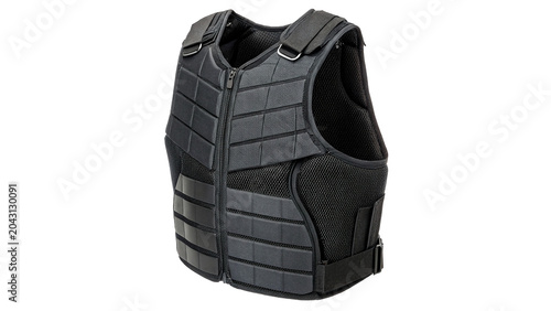 Photos Professional black tactical bulletproof military vest protective body gear isola