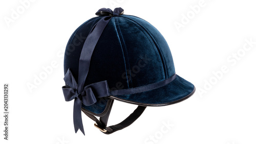 Foto Professional dark blue velvet equestrian horse riding safety helmet protective g