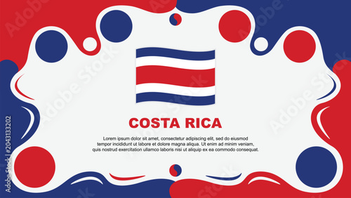 Costa Rica Flag Abstract Background Flat Design Template. Costa Rica Independence Day Banner Wallpaper Vector Illustration. Costa Rica