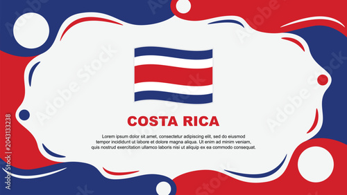 Costa Rica Flag Abstract Background Flat Design Template. Costa Rica Independence Day Banner Wallpaper Vector Illustration. Costa Rica Vector