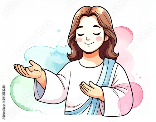 cute Jesus Christ cartoon illustration